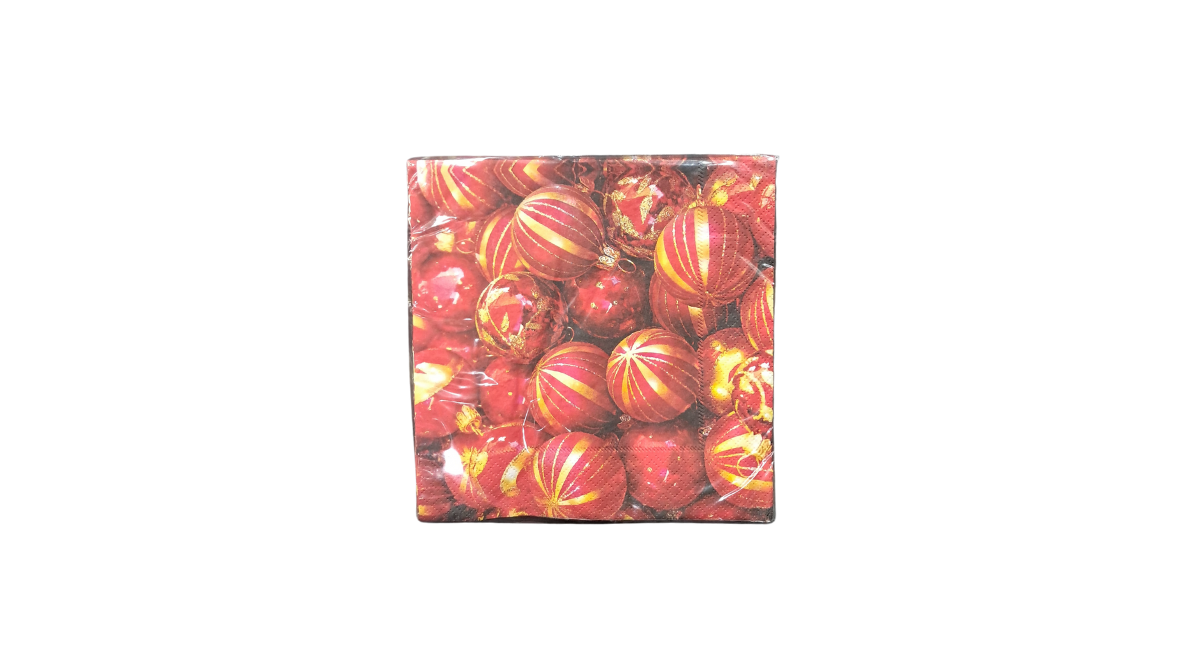 Red Ornaments Christmas Napkins