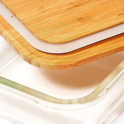 Food Storage Container Glass with Bamboo Lid