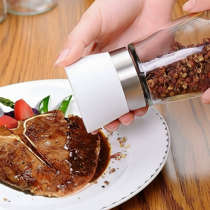 Danny Home 2-Pcs Salt & Pepper Grinder Mill With Rack Holder Wooden Handle