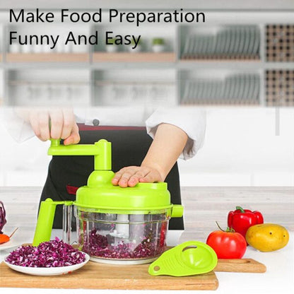 Manual Vegetable Cutter Food Processor 8 in 1 – Food Chopper, Mixer, Blender