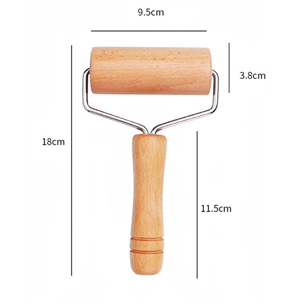 Phoenix Wooden Rolling Pin with Ergonomic Handle Small Size (L18 x W9)cm