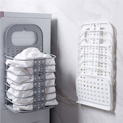 Foldable Wall Mounted Laundry Basket – White