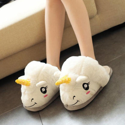 Soft Cozy Unicorn Women Home Slipper – White