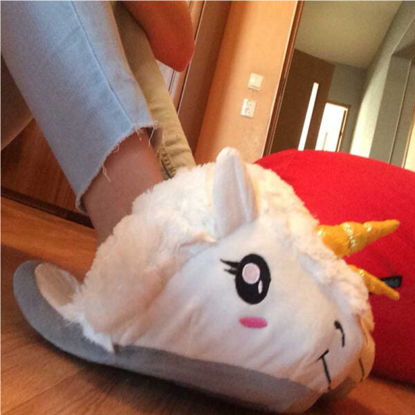 Soft Cozy Unicorn Women Home Slipper – White