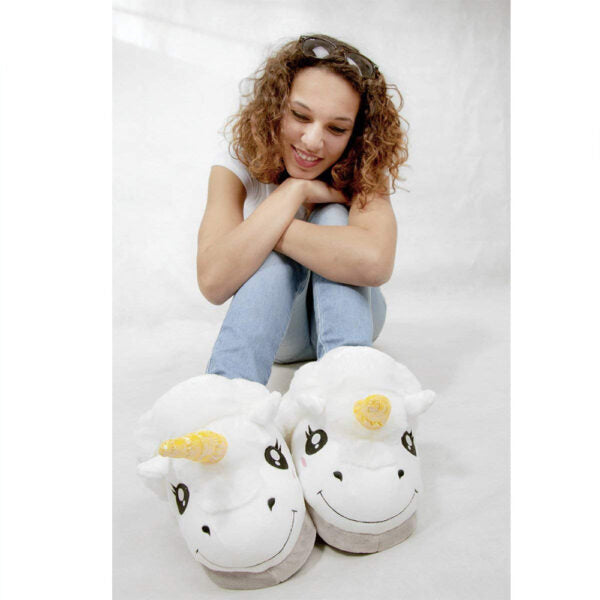 Soft Cozy Unicorn Women Home Slipper – White