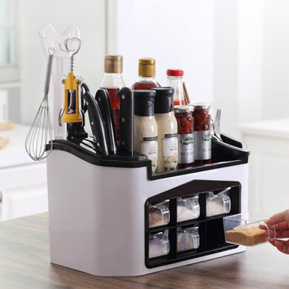 Spice Rack Organizer with Seasoning Jar Storage Box