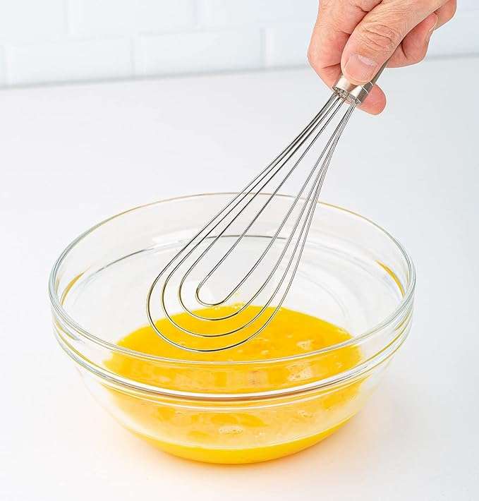 Stainless Steel Flat Roux Whisk – 2-in-1 Stirring & Scraping Tool