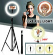 Video Live LED Selfie Ring Light With 2.1m Stand 26cm