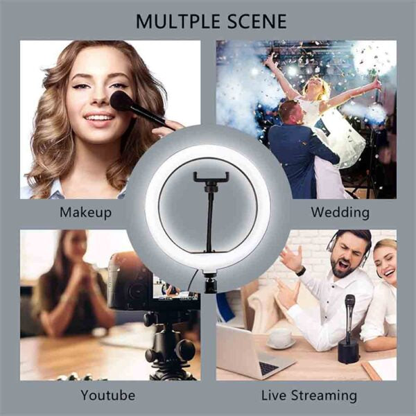 Video Live LED Selfie Ring Light With 2.1m Stand 26cm