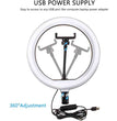 Video Live LED Selfie Ring Light With 2.1m Stand 26cm