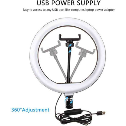 Video Live LED Selfie Ring Light With 2.1m Stand 26cm