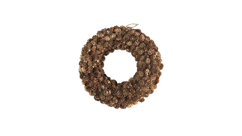 Christmas Wreath Wooden Pinecones