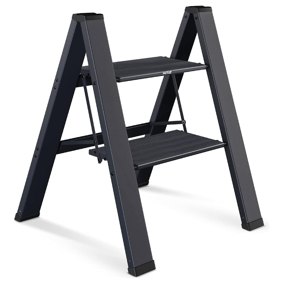 2 Step Ladder, Folding Step Stool with Wide Anti-Slip Thickened Pedal
