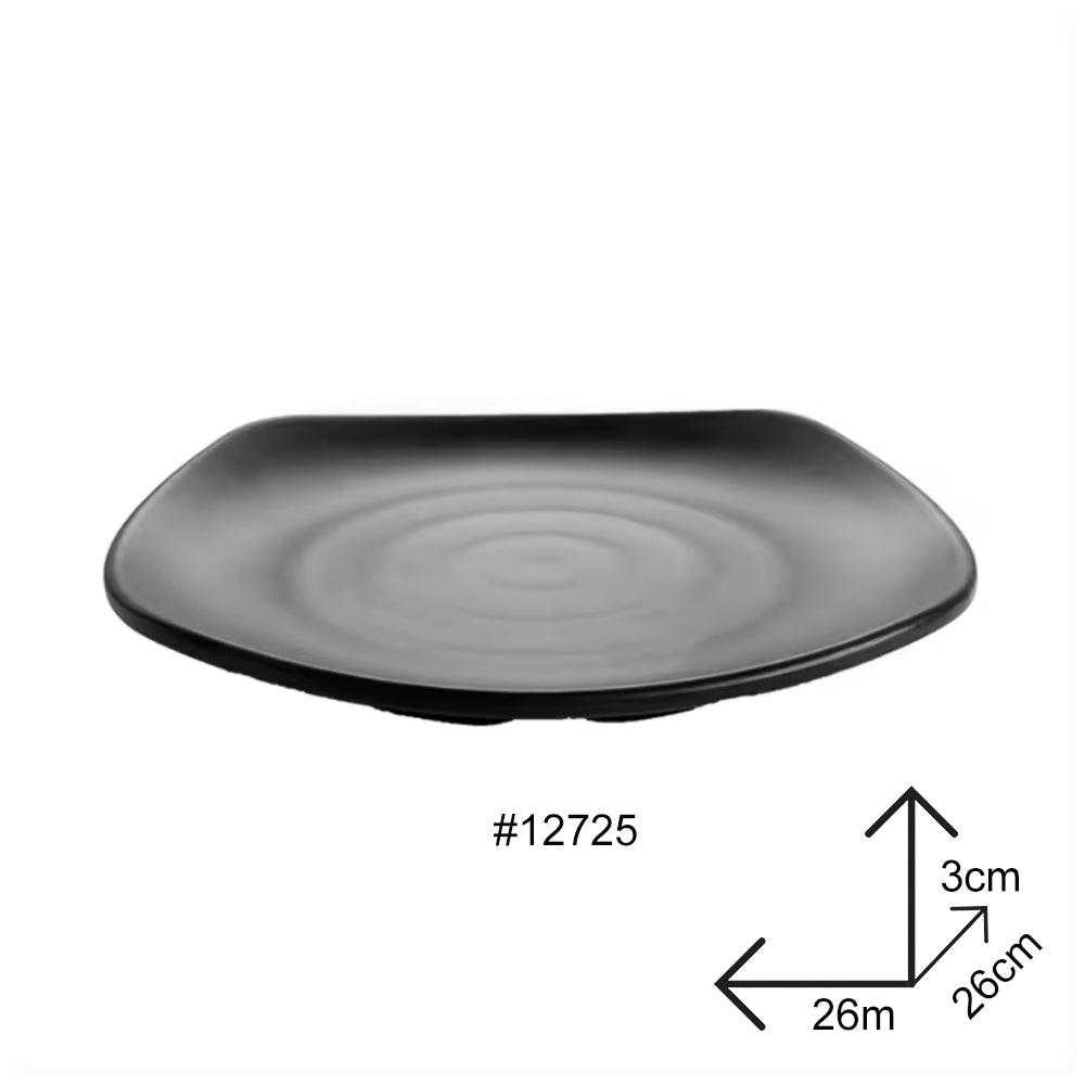 Plate Black Melamine Dinnerware