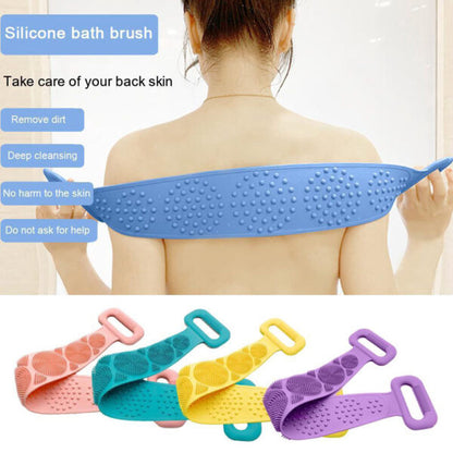 Body Cleaning Massage Double Sided Silicone Back Scrubber (Random Color)