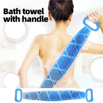 Body Cleaning Massage Double Sided Silicone Back Scrubber (Random Color)