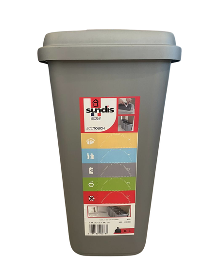 SUNDIS Touch Trash Can – Push-to-Open – 30L