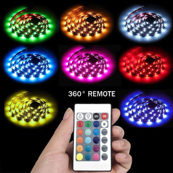 Water Proof LED Strip Lights 16 Colors With Remote