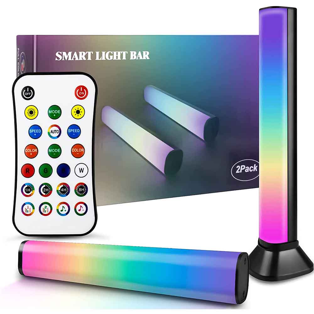 RGB Smart LED Light Bars with Remote 2 Pack