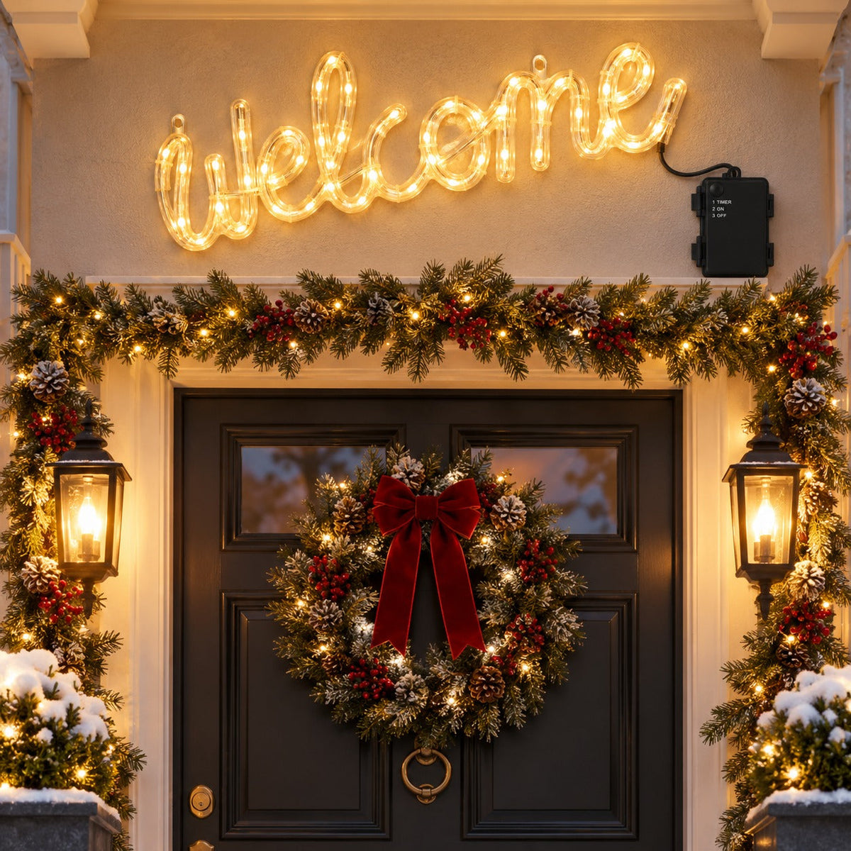 Noël Outdoor LED Welcome Light Silhouette