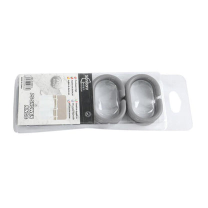 12 Pcs/Set Flexible Plastic Shower Curtain Rings Grey