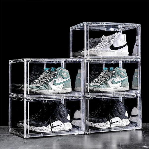 Clear Drop Front Plastic Magnetic Storage Sneaker Shoe Show Box