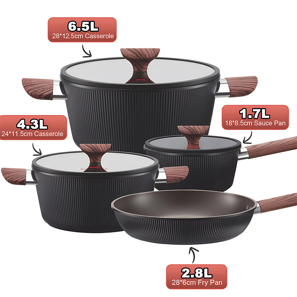 DSP CA021-S01 𝑴𝒂𝒔𝒕𝒆𝒓𝒑𝒊𝒆𝒄𝒆 𝑪𝒐𝒐𝒌𝒘𝒂𝒓𝒆 Set of 7-Pcs Black