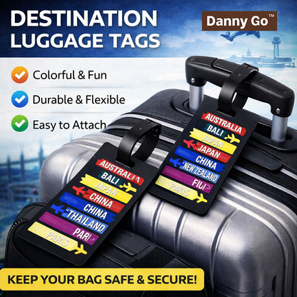 Danny Go Luggage Tag Set – 2 Pieces Black