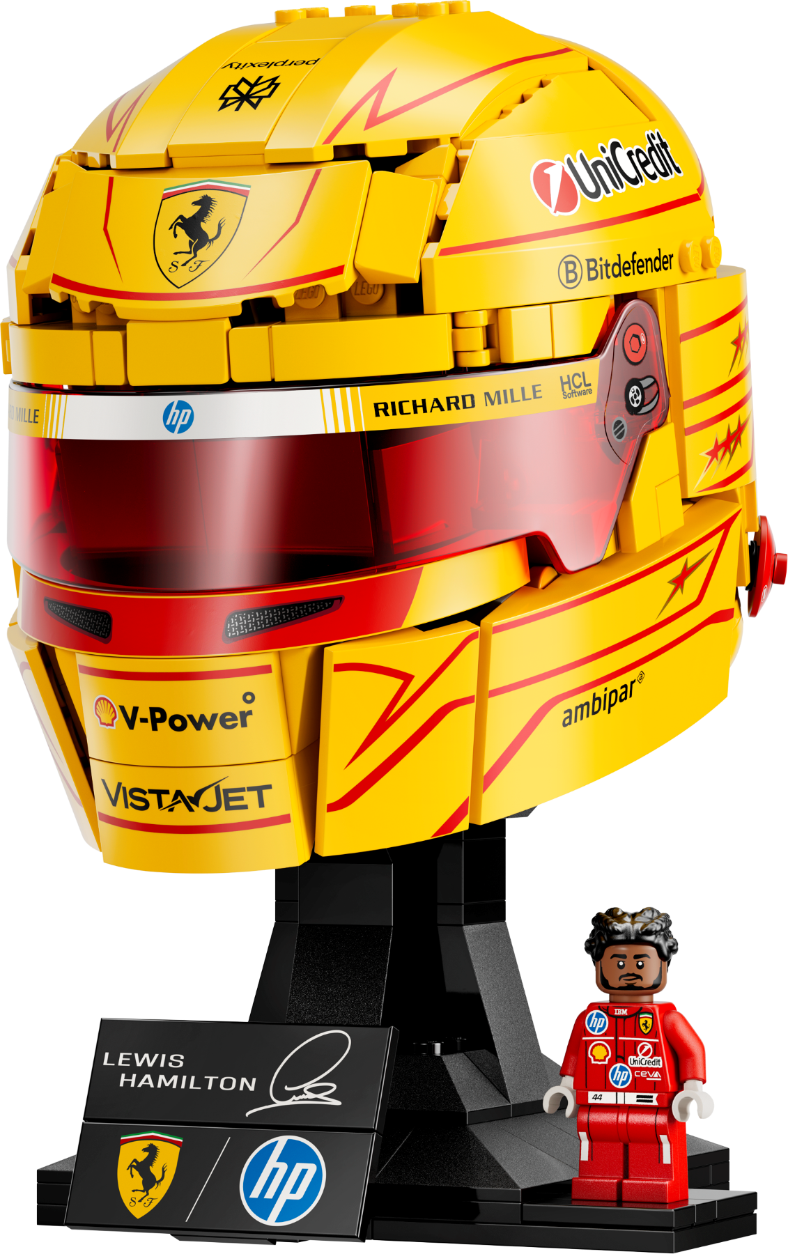 LEGO Editions Scuderia Ferrari HP Lewis Hamilton Helmet LEGO Display Model Set