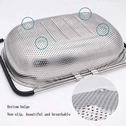 Danny Home Stainless Steel Colander Expandable Strainer Fine Mesh Basket 34cm