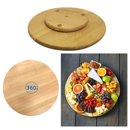 Round Rotating Wooden Display Plate