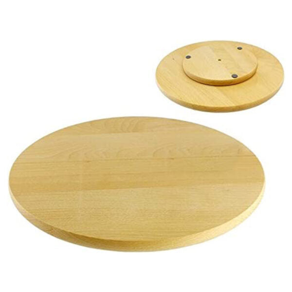 Round Rotating Wooden Display Plate