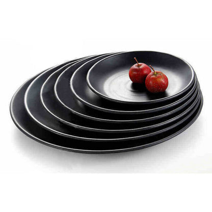 Plates Black Melamine Dinnerware