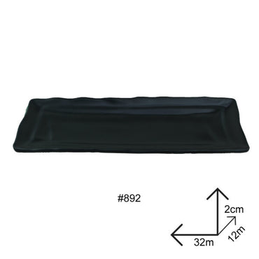 Long Plate Black Melamine Dinnerware