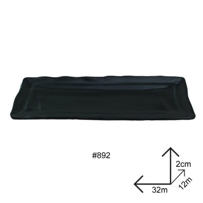 Long Plate Black Melamine Dinnerware