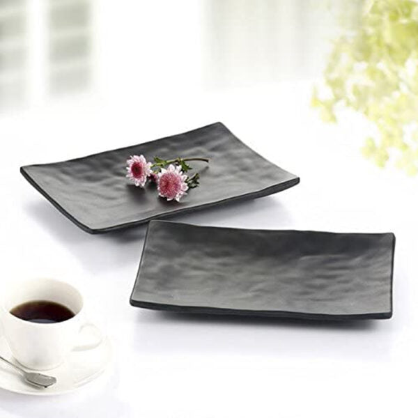 Plates Black Melamine Dinnerware