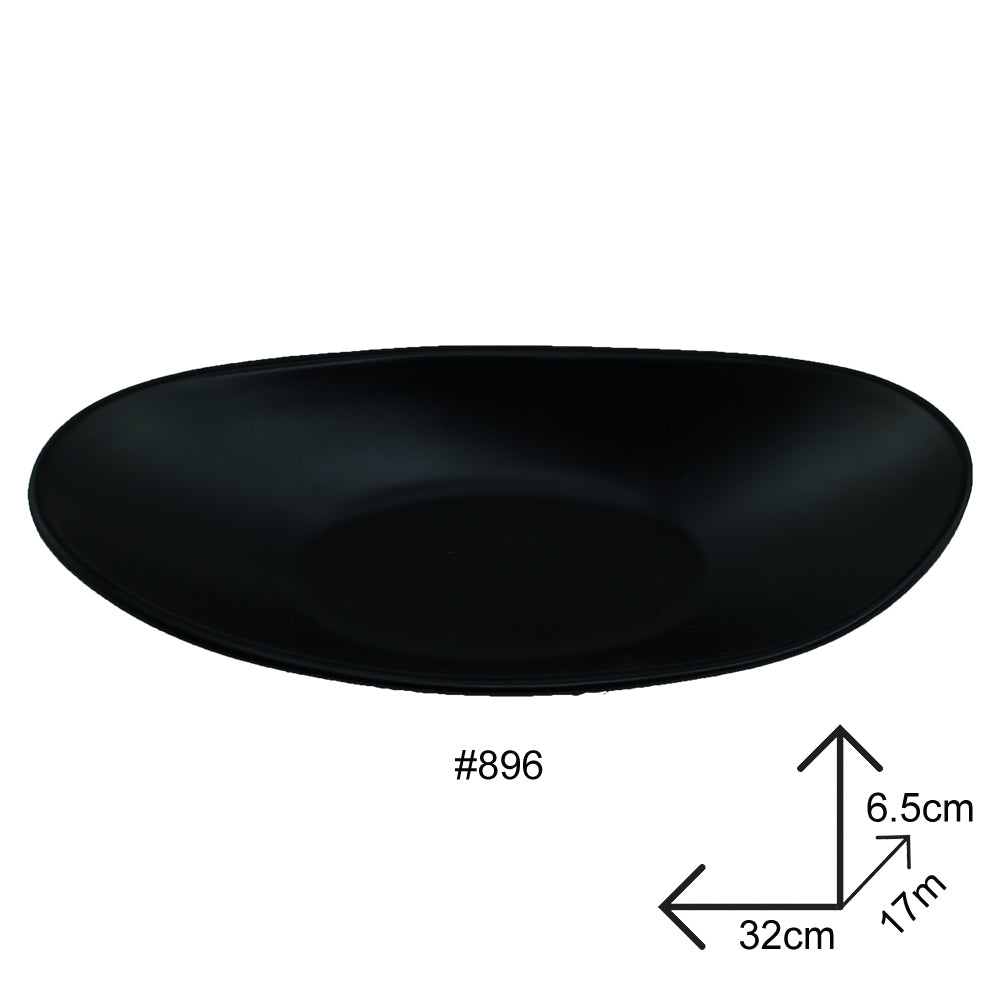 Salad Bowl Black Melamine Dinnerware