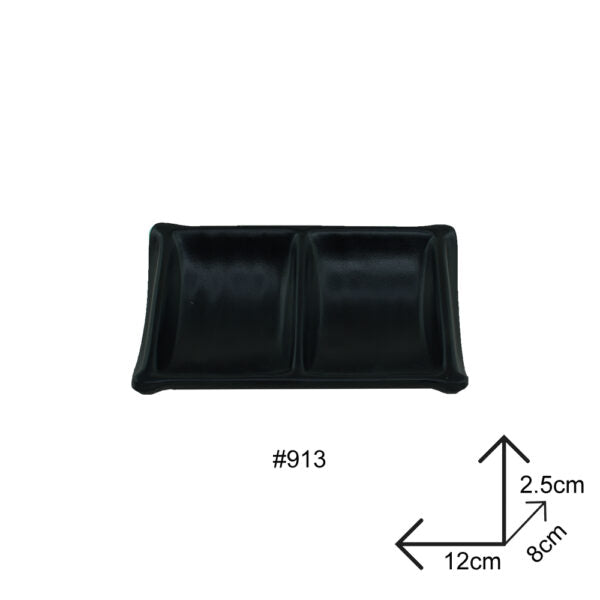 Sauce Dip Plate Black Melamine Dinnerware