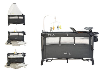 Miila Travel Cot Foldable Playpen With Mobile