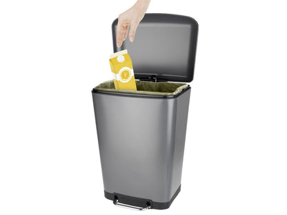 Pedal Bin Studio, Easy-Close, Gray 30 liters by Wenko -Germany