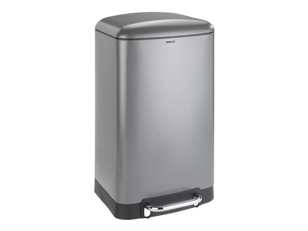Pedal Bin Studio, Easy-Close, Gray 30 liters by Wenko -Germany