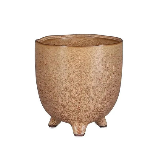 Brown Small Vase Elly Pot on foot Brown by Mica