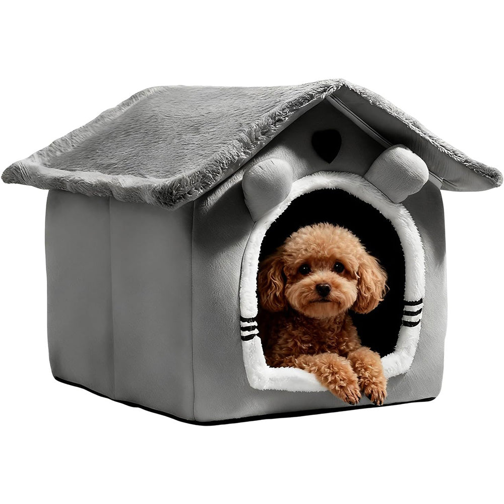 Plush Pet Bed Cave – Warm, Anti-Slip & Washable
