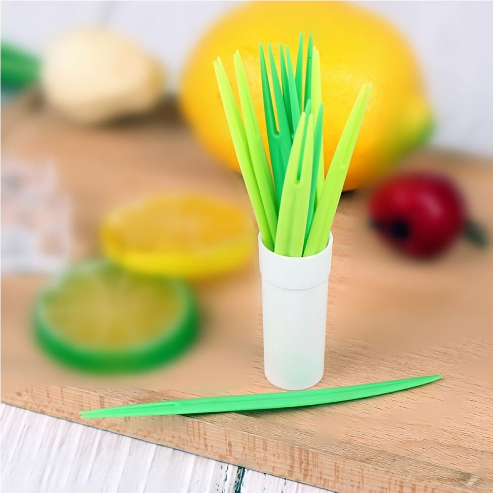 Fresh Leaf Cocktail Picks Plastic Serving Fork Set