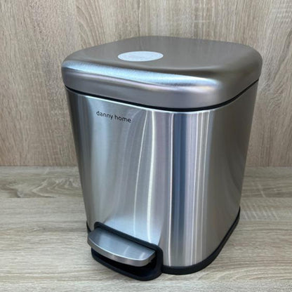 Danny Home 6-Liter Stainless Steel Trash Can with Lid and Pedal