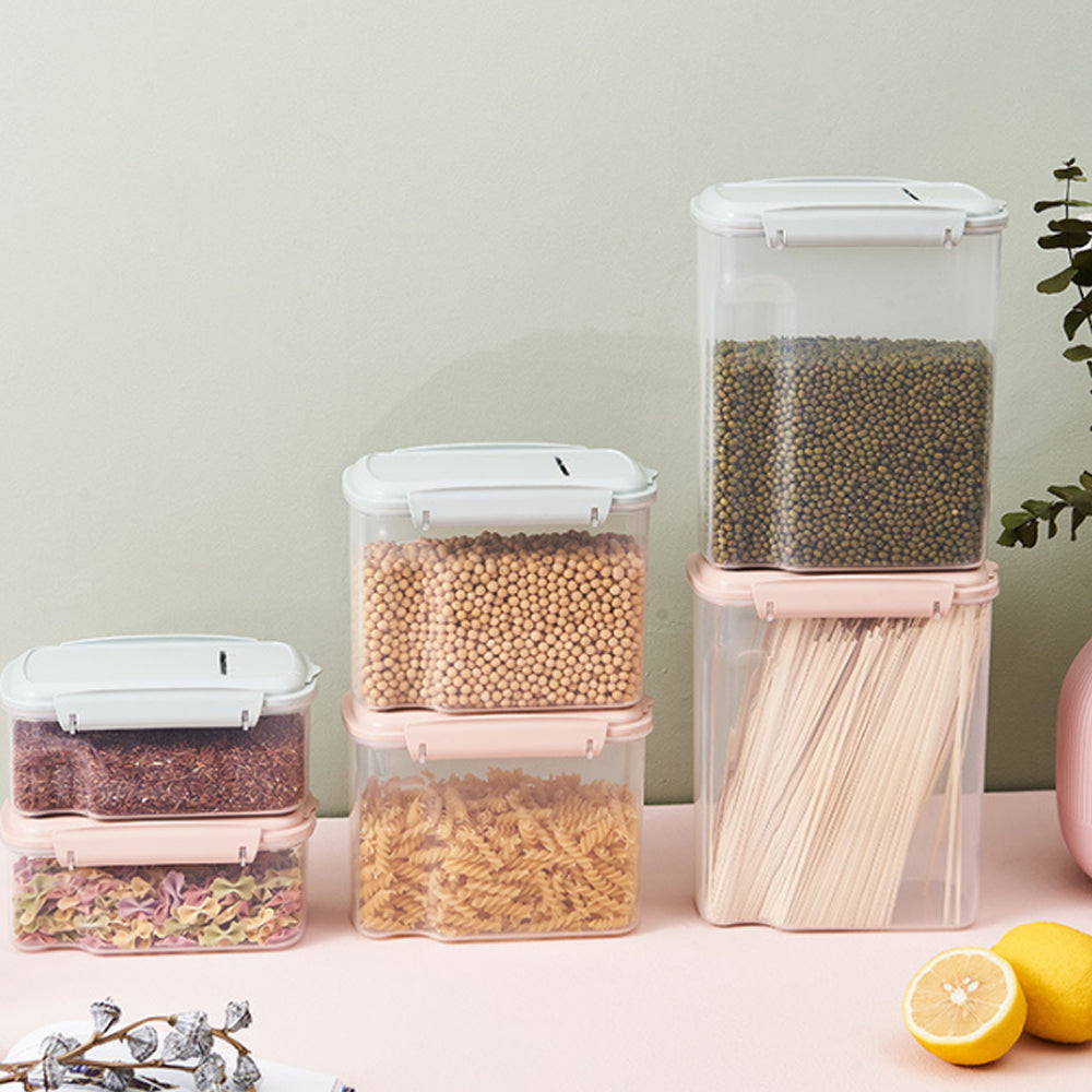 Kitchen transparent sealed jar plastic grain storage 850ml