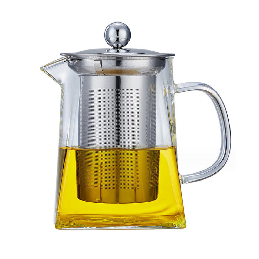 Transparent Glass Teapot with Stainless Steel Infuser