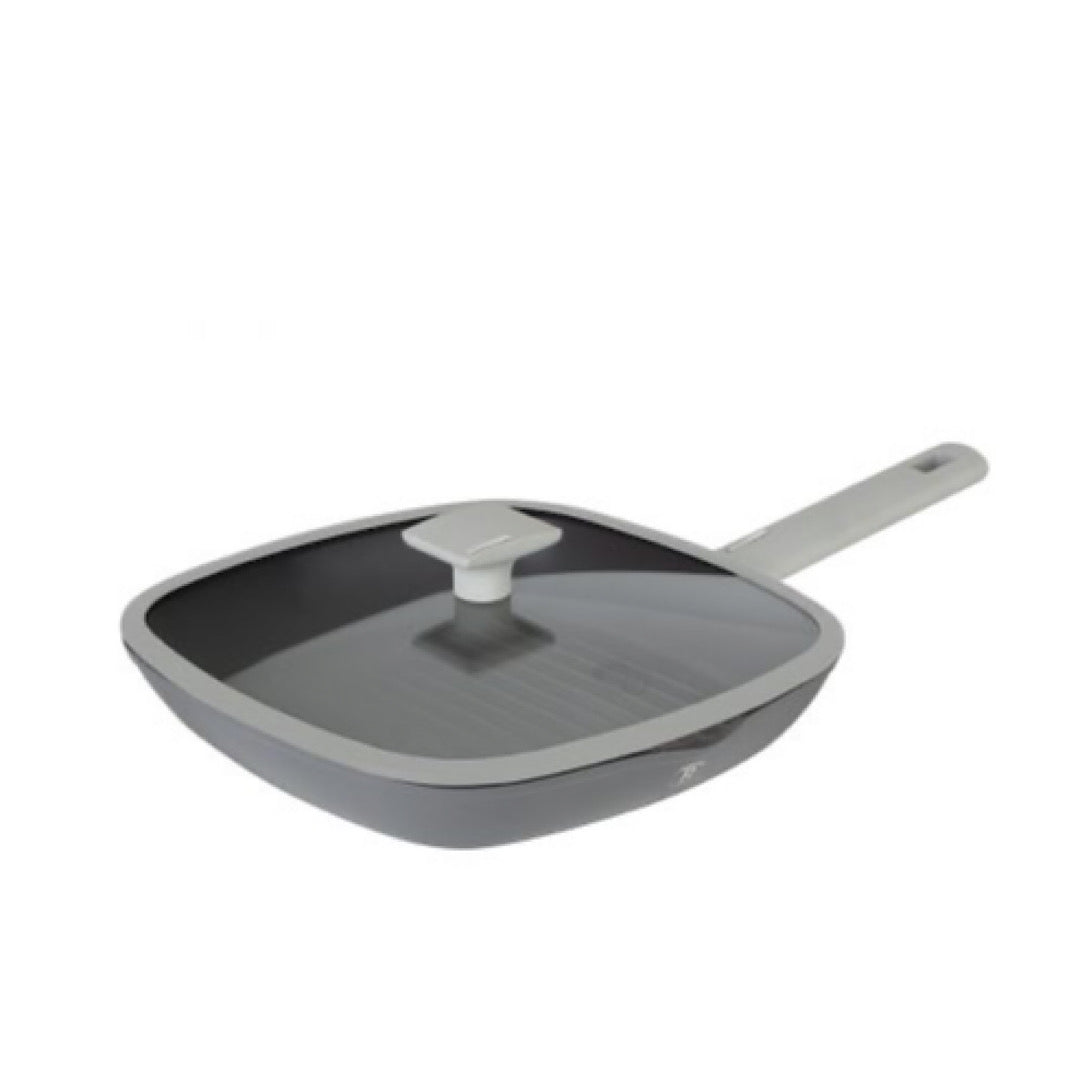 Grill pan with lid, 28 cm, Matt Grey