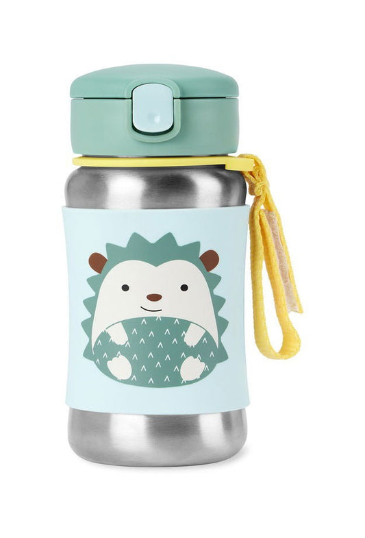 Zoo Stainless Steel Straw Bottle, Hedgehog