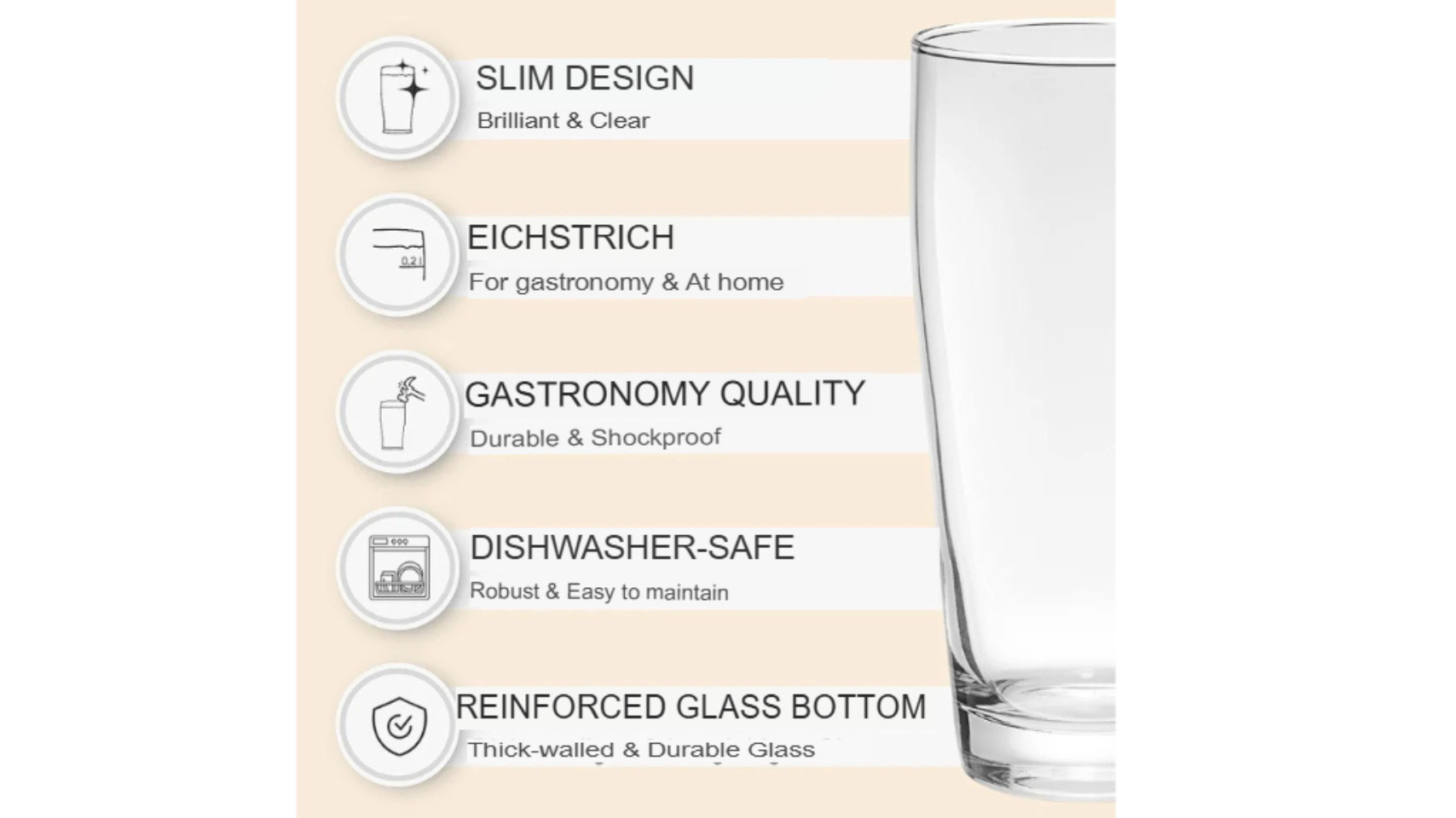 Water Glasses Set of 12 pcs by Van Well